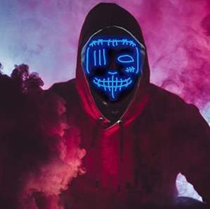 Spot Halloween Glowing Grimace Mask LED Mask Scary Douyin Carnival Mask Handmade