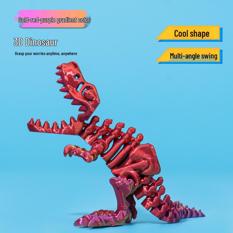3D Printed Silk Gradient T-Rex Skull Egg Toy for Kids Home Decor