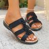 Fashion Vintage Flower Decoration Slip On Sandals Women Non Slip Soft Sole Low Heels Slides Women 2025 Summer Casual Holiday Slippers