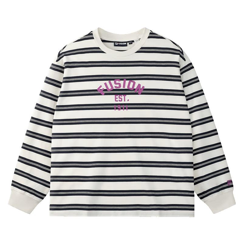 Fila FUSION Unisex Striped Pure Cotton Long-Sleeve T-Shirt