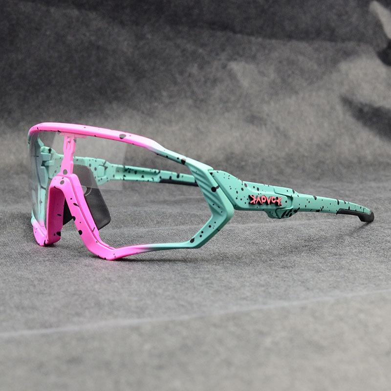 Color-changing cycling glasses with myopia running sports bicycle driving windproof eye protection
