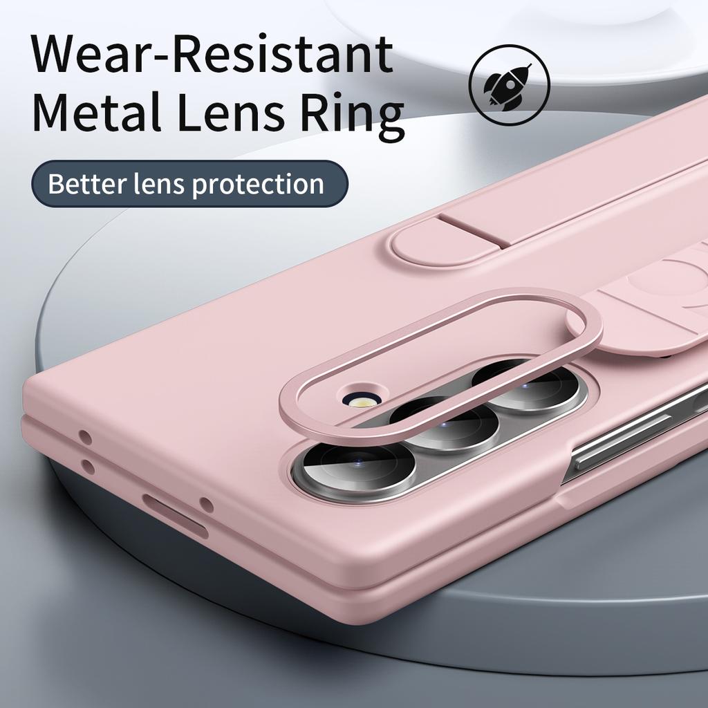 For Samsung Galaxy Z Fold7 5G Phone Case Kickstand Wristband PC Silicone Mobile Cover