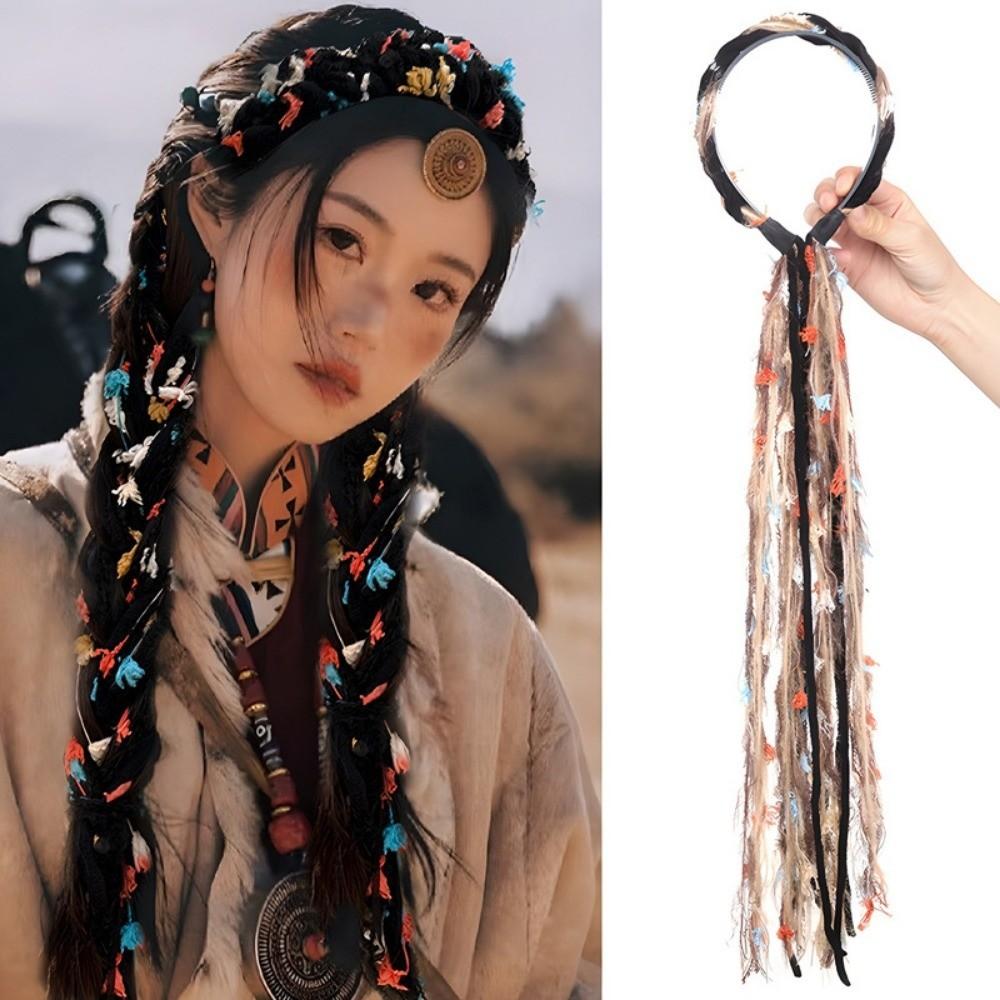 with Pendant Vintage Hair Hoop Elegant Headwear Boho Colored Rope Headband Daily Wear