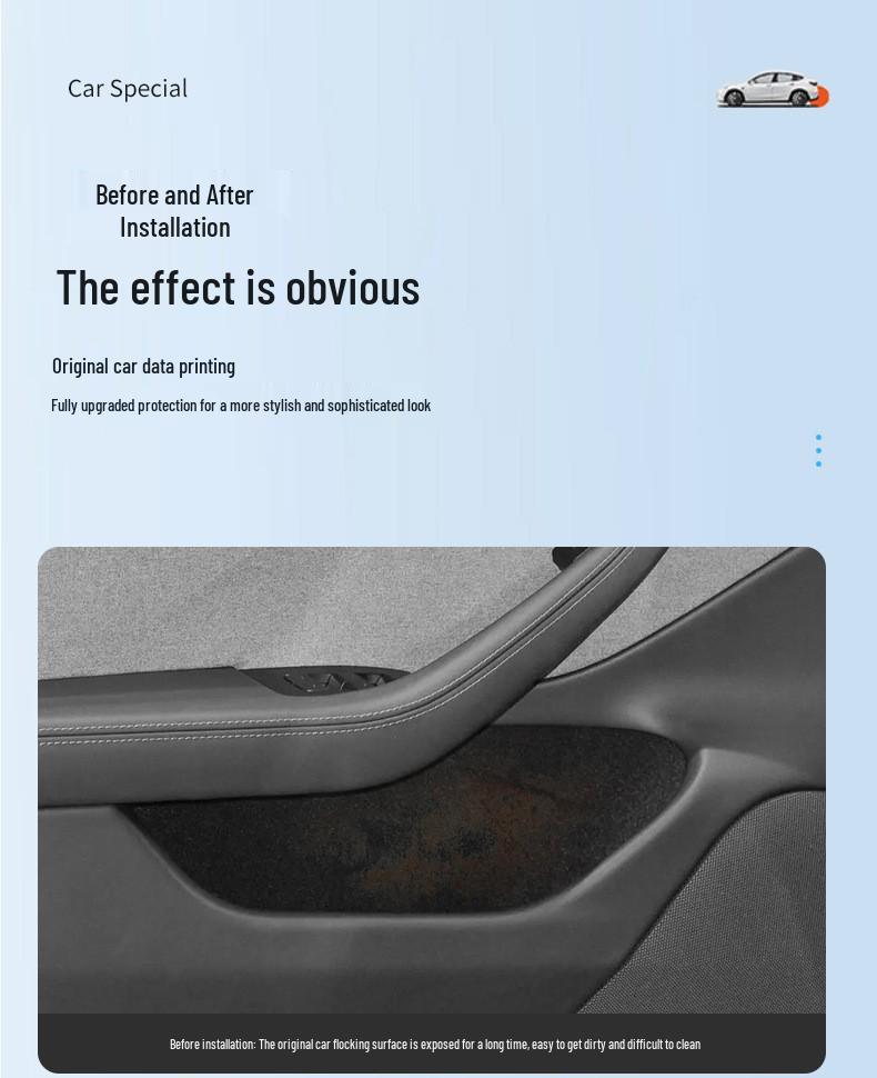 Model 3 Door Storage Box Mat for Tesla - TPE Material