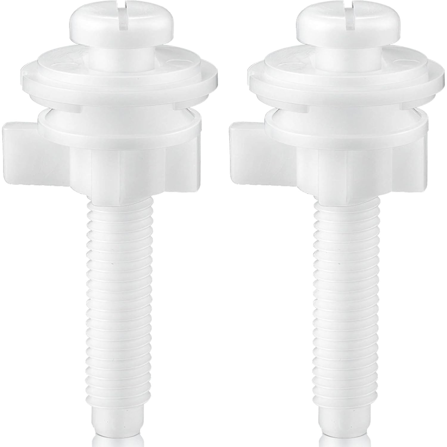 4 Pieces Toilet Seat Screws Replacement Kit Plastic Bolts with Plastic Nuts and Washers Parts Kit for Fixing the Top Toilet Seat, White 4pcs белый