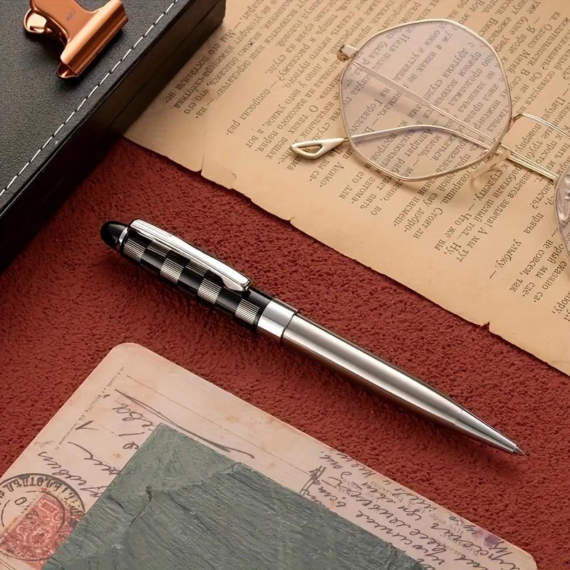 Luksusowy wysokiej jakości metalowy długopis kulkowy obrotowy do biznesu, długopis do codziennego pisania (czarny atrament)