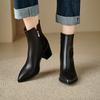Fashion 2024 Autumn Women Boots Pointed Toe Chunky Heel Shoes for Women Concise Zipper Ankle Boots Chelsea Western Boots High Heels