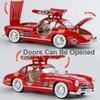 1:24 Scale 300SL Car Model Toy Alloy Diecast Doors Opened Pull Back Vintage Vehicle Models Toys Boys Kids Collection Gifts