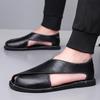 Men Slippers Handmade Simple Flats Gladiator Sandals Summer Roman Sandals Retro Brown Leather Beach Shoes Plus Size