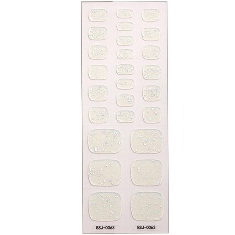 Gel Nail Toe Strips Semi Cured Full Cover Gel Nail Sticker Manicure Decals