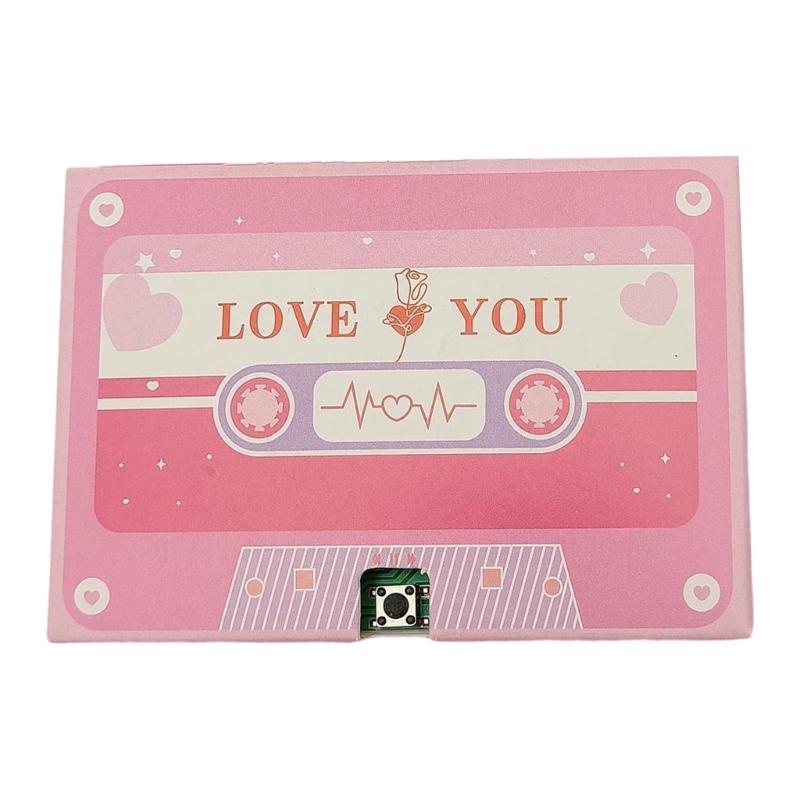 Valentines Day Recordable Greeting Card With Voice Recorder Chip For Romantics Messages Cassette Tape Gifts Card