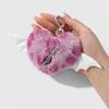Plush Plush Heart Shaped Keychain In Y2K Style With Rhinestones And Metal Wing Elegant Bag Hanging Ornament