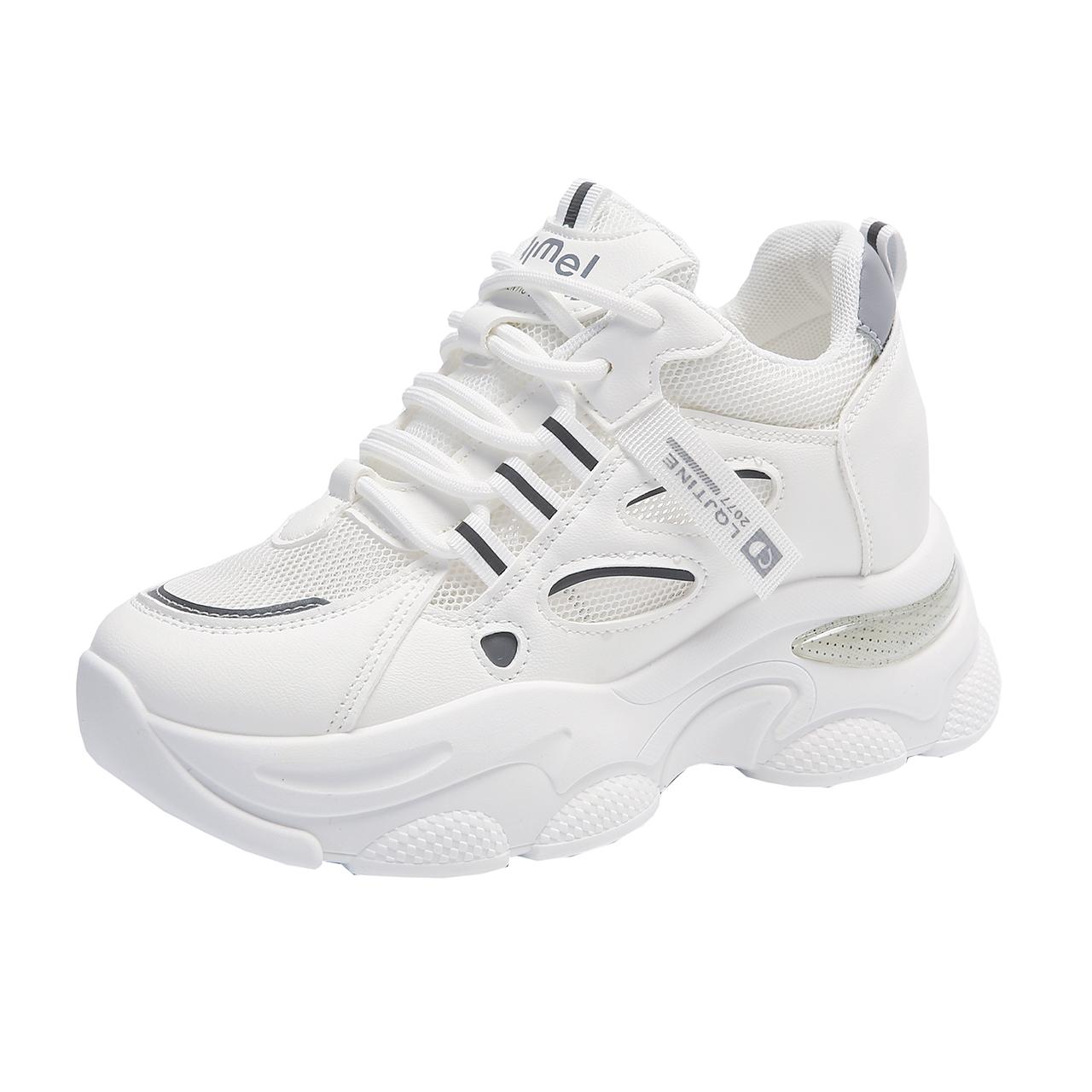 

Fashion Women s Thick Sole Vulcanized Shoes Shockproof Air Cushion Sports Shoes Women s Thick Sole Anti-Slip Casual Walking Shoes 35 белый