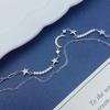 S925 Sterling Silver Star & Moon Double Layer Bracelet - Elegant, High-End Gift for Women