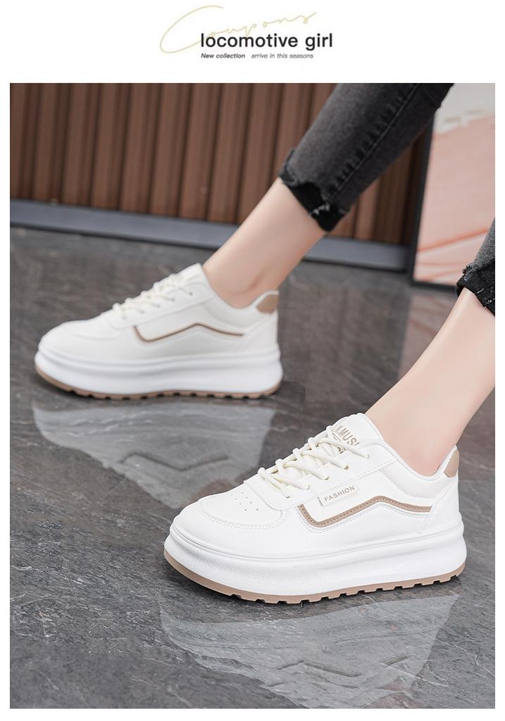 Women White Thick Sole Casual Sport Versatile Platform Sneakers
