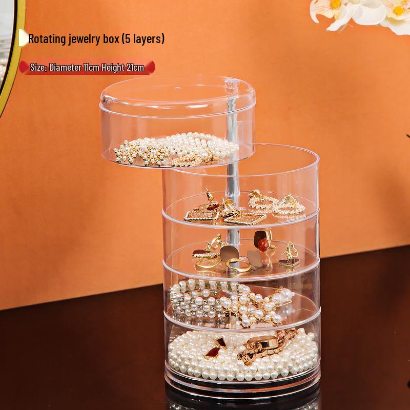 Transparent Acrylic Rotating Cosmetic and Jewelry Organizer
