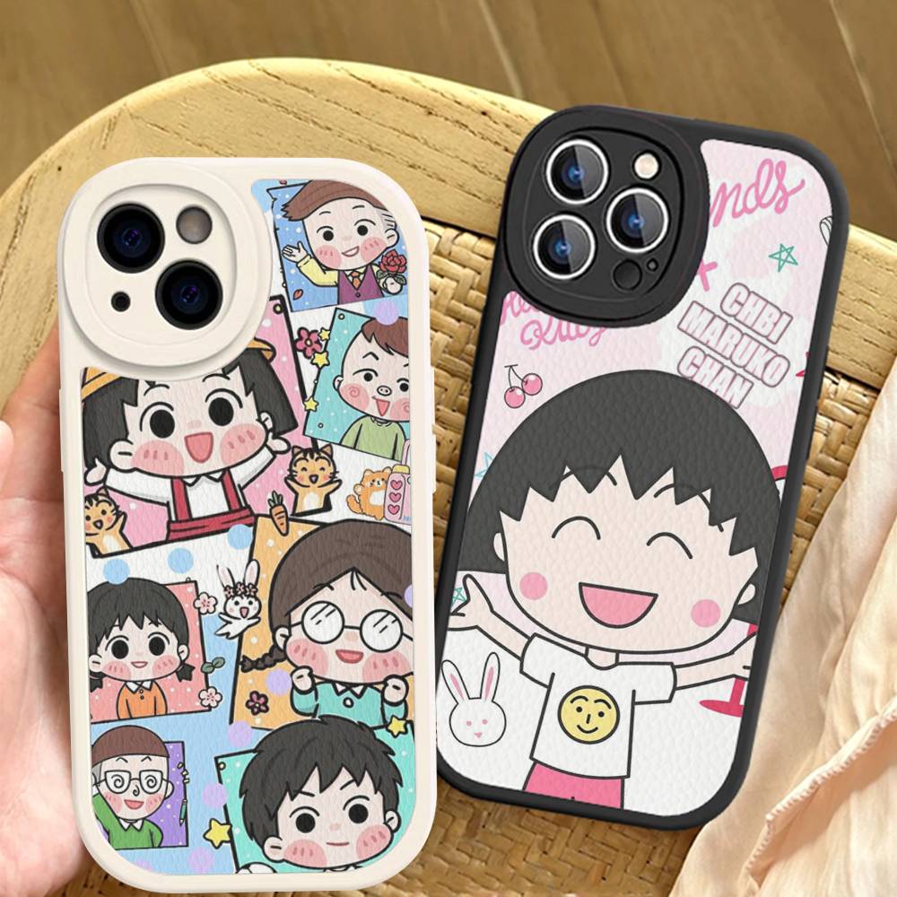 Anime Chibi Maruko Chan Phone Case For IPhone 16 15 14 13 12 11 Pro Max Plus Leather Cover