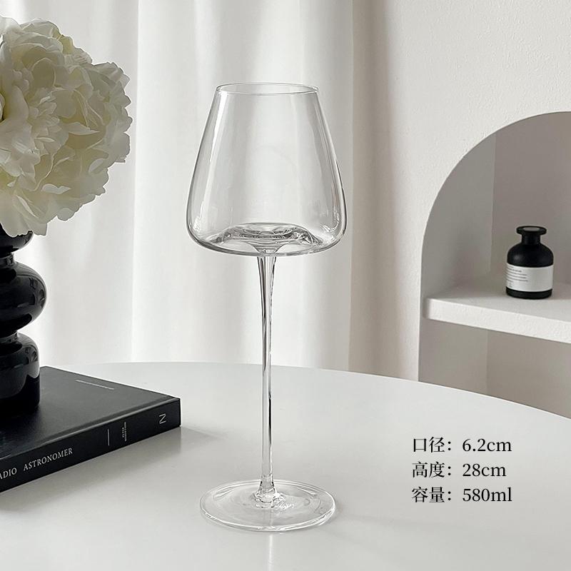 European-style Large-Bellied Burgundy Red Wine Glass Luxury And High-end Feel Home Crystal Glass Stemmed Wine Glass 1PCS