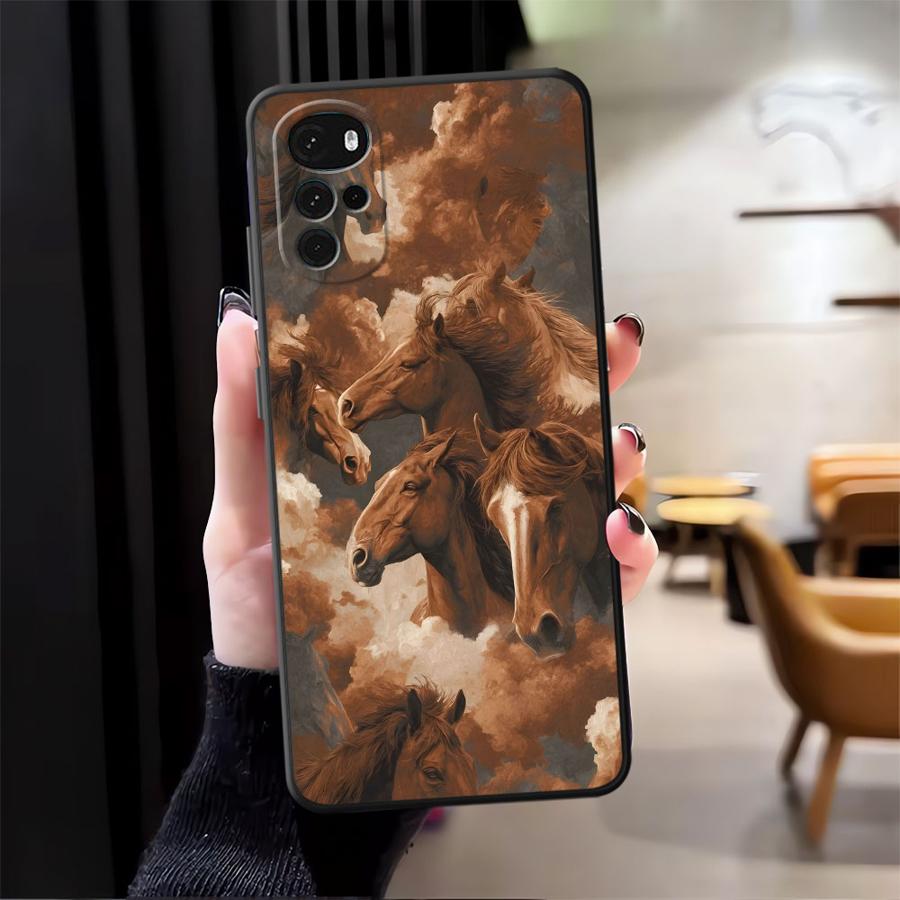 Case for Motorola Moto G50 G51 G73 G60s G53 G30 G52 Edge 20 Pro 30 Lite G71 G22 Edge40 G32 Phone Cover Cool Horse