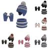 Children Knit Hat And Gloves Set With Fleece Lining For Winter Outdoor Warmth
