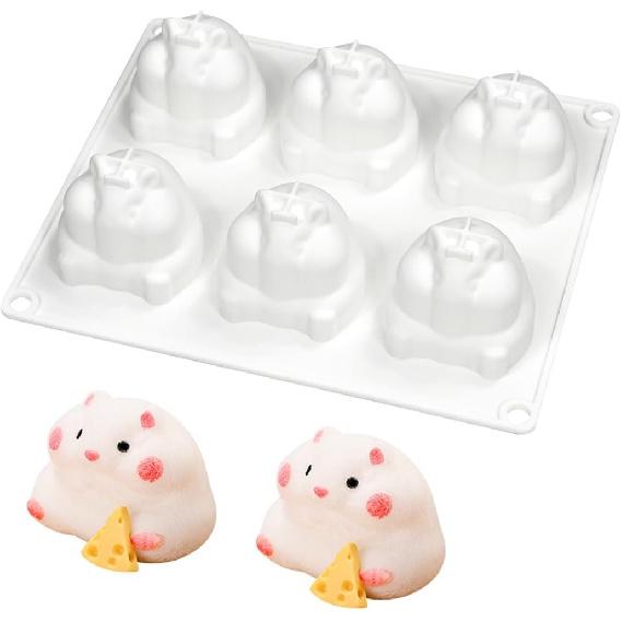 Mostsom 3D Hamster Shape Silicone Mold Cake Baking Molds for Dessert Cake Mousse Heart Shape Molds for Making Handmade Soap Making Chocolate Mould