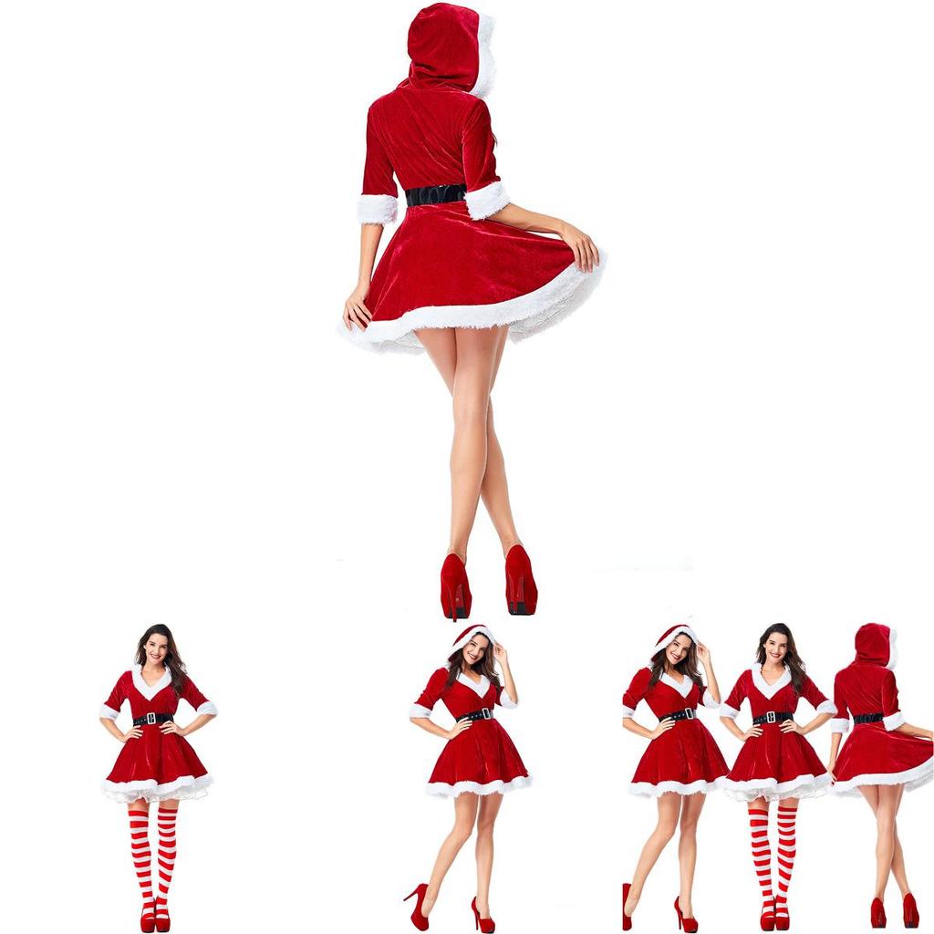 Stunning Women Fashion Santa Claus Xmas Costume Waistbelt Cosplay Outfit Gift