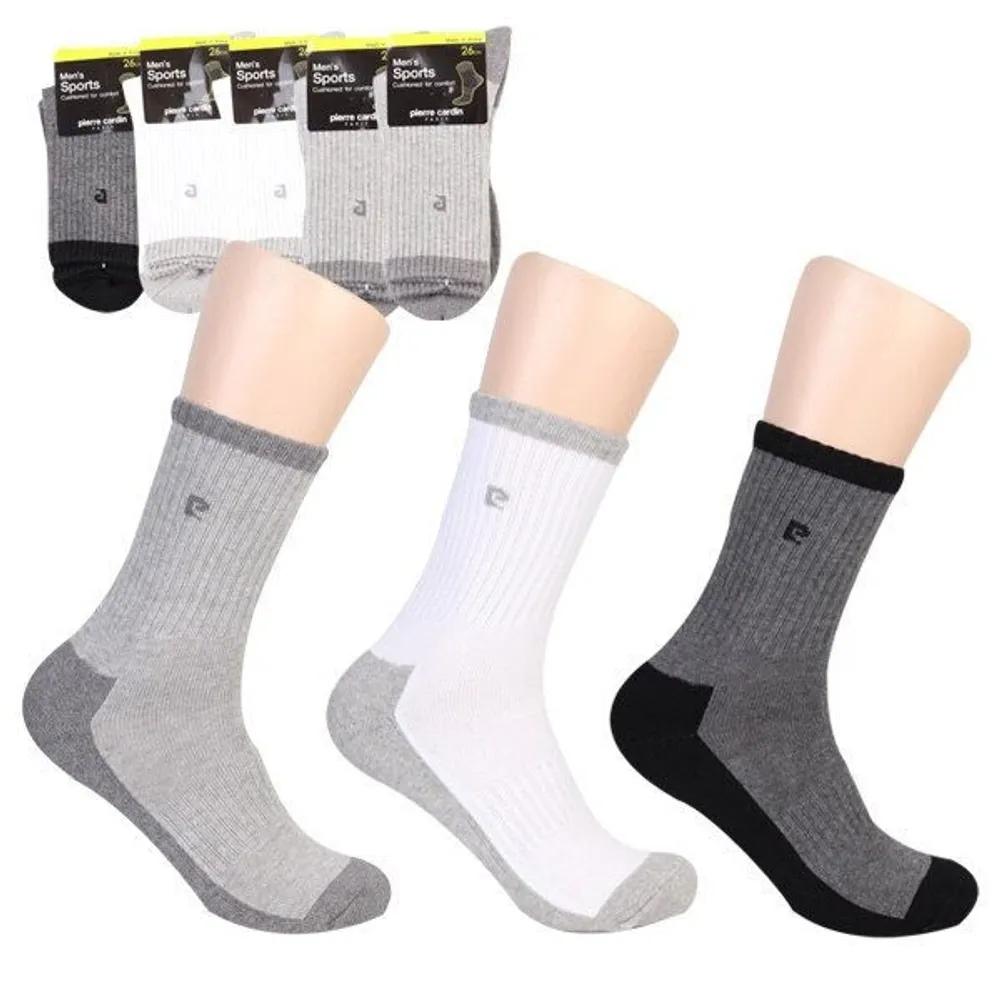 [Pierre Cardin] Men s Sports Pile Socks Two-Tone Pile Long Knee Socks (5 Pairs) 26cm