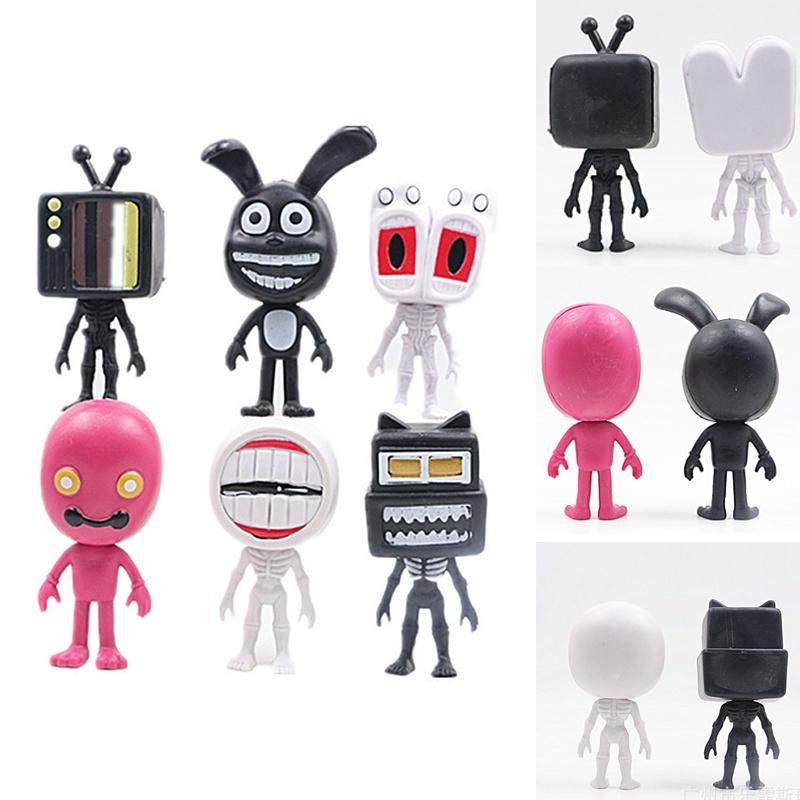 Cute Pvc Siren Head Models 6 Pcs Big Head Siren Tv Hand Ornaments