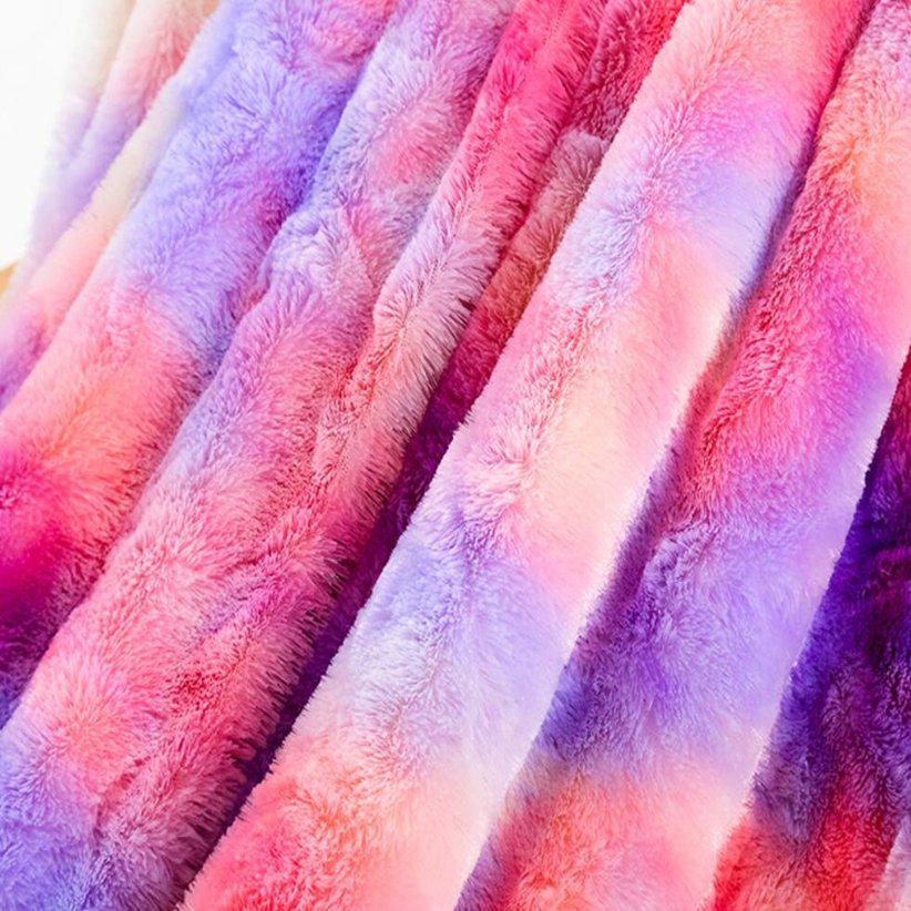 Travel Cover Tie Dye Print Office Nap Blankets Velvet Bed 1Pc Warm Rainbow Plush Blanket