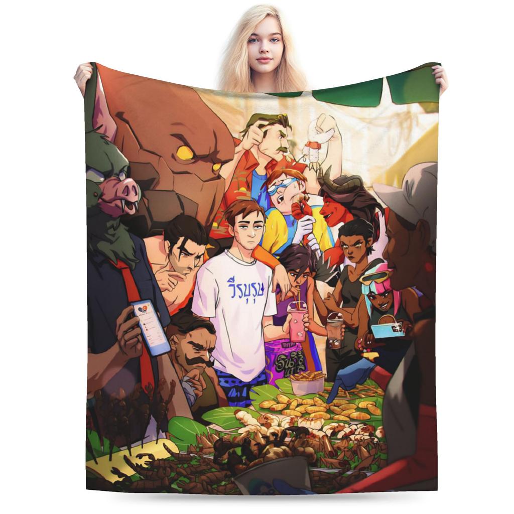 Покрывало для игры Dispatch Blanket Cover Invisigal Водяной Мальчик Шерстяное Пледовое Покрывало Декор для Путешествий на Самолете Ультрамягкое Теплое Покрывало на Кровать
