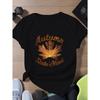 European Size Autumn Maple Leaf Women's Plus Size Sports Short Sleeve T-Shirt