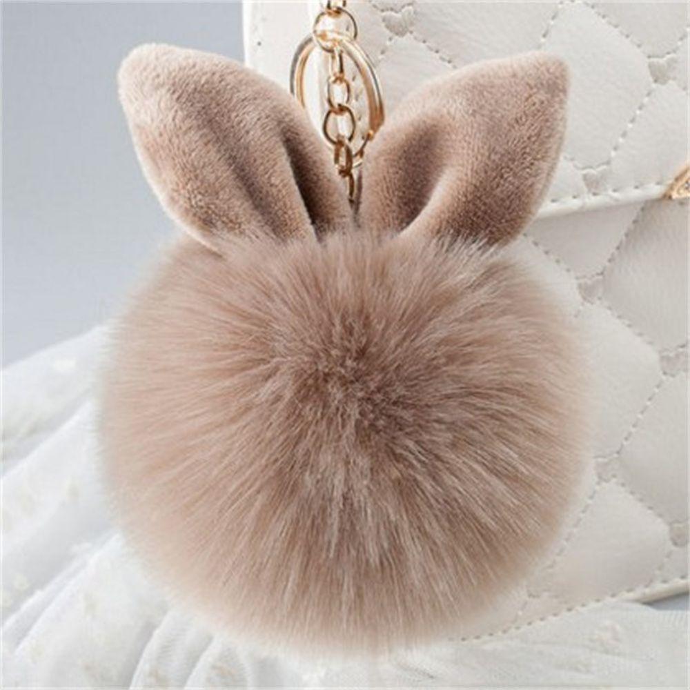 Hair Woman Bag Charms Car Pendant Bunny Keychain Bag Pendant Fur Ball Key Ring Pom Pom Key Chain