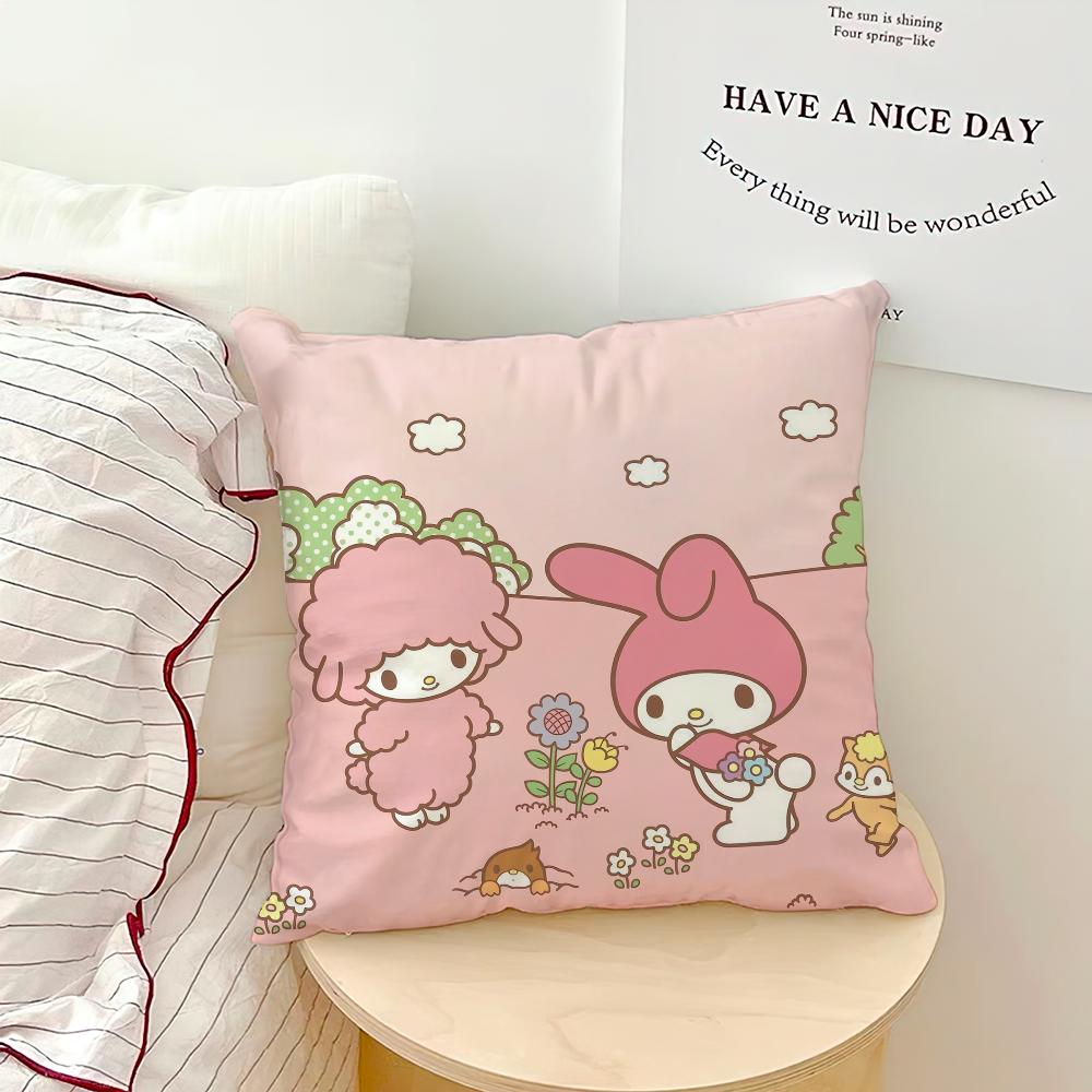 Cartoon Cute Fun Art M-My M-Melody Sro Comfortable Soft Hogar Pillowcase For Sofa Living Room Bed Home Decor Protective Covers