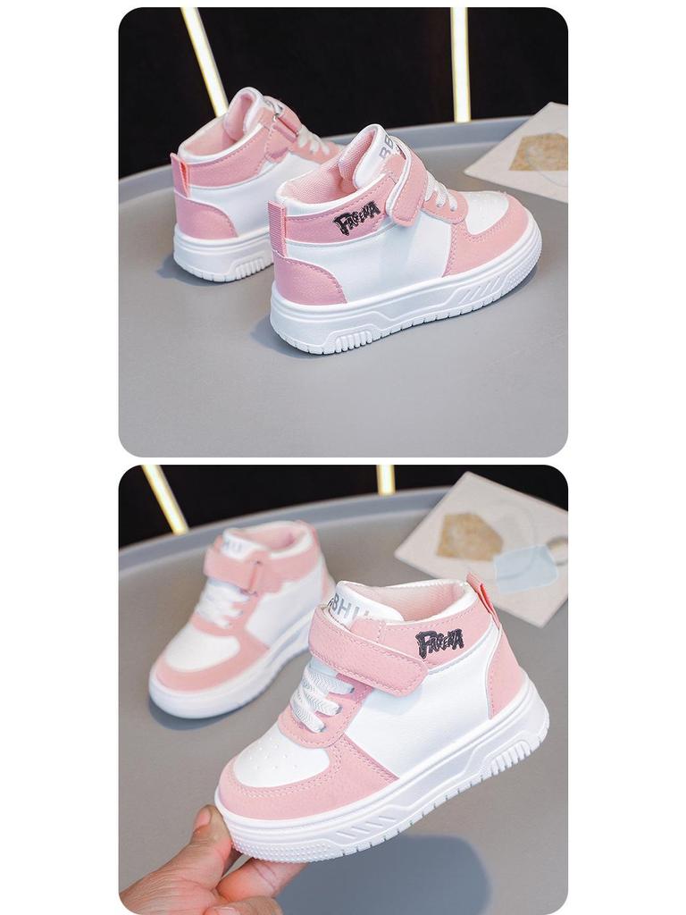 Breathable High-Top Pre-Walker Sneakers: Wear-Resistant Sports Shoes for Boys and Girls