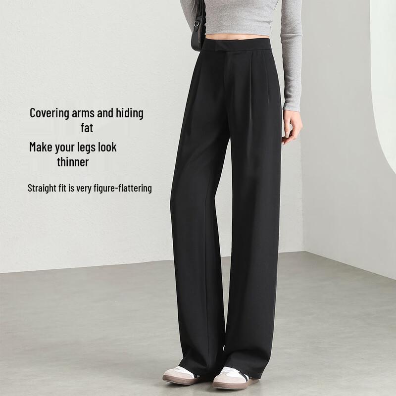 Women's Double Pleated Wide-Leg Trousers