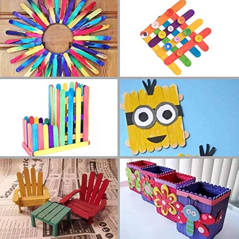 

Eclet 200 Colour Wooden Craft Stick Premium Natural Wooden Piece Ice Cream Sticks 0 білий