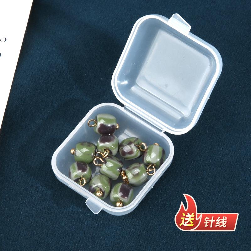 

10 шт. Пуговицы из имитации нефрита Женская одежда Ципао Древний ханьфу Стиль Тан Пуговица Рубашка Шифоновая рубашка Ретро Полимерная пуговица Маленькая 7Mm * 8mm army green