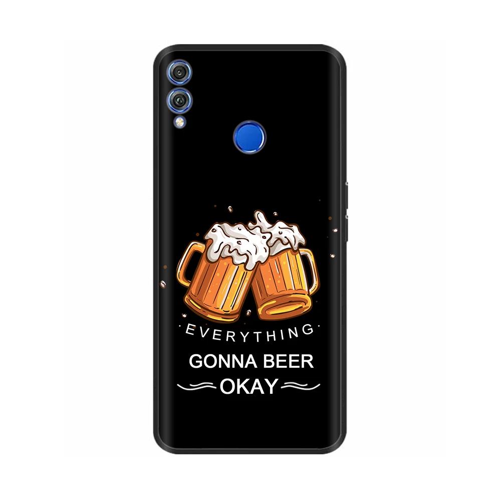 For Honor 8X Case Soft Liquid Silicone Full Coverage Phone Case For Huawei Honor 8X Cases Honor8X Cute Panda Back Cover Fundas