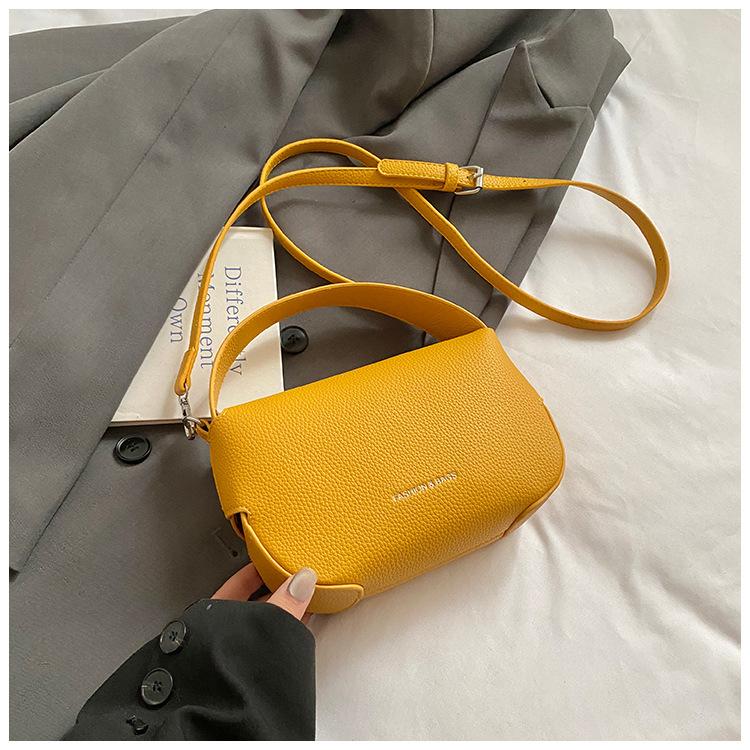 Women's bag new portable small square bag fashionable lychee pattern high-end fashion shoulder messenger bag