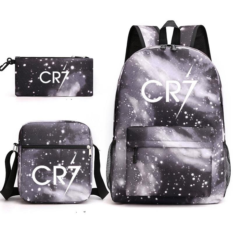 Fashionable Cr7c Teenager Backpack Set With Pen Bag Wholesale