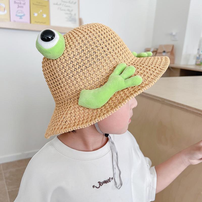 Children'S Sun Hat Boys And Girls Summer Sun Hat Cute Three-Dimensional Frog Small Sober Outdoor Travel Tide