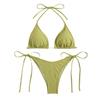 Nylon Multi-Color Split Strap Triangle Bikini for Women