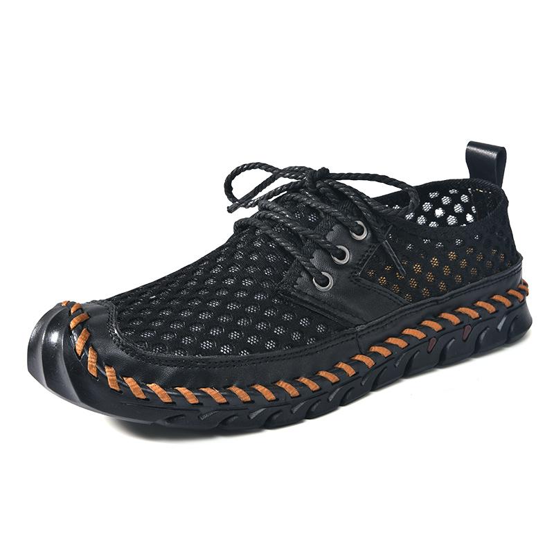 Men Mesh Sports Shoes Fashi Breathable Lightweight Shoes Outdoor Travel Running Casual Shoes Beach Wading Shoes