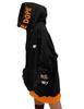 Gergeous Long Sleeve Hoodie with Fleece Perfect for Harajuku and School Black Women's Loose-Fit Lining, Streetwear, Style, Outerwear, (Free Size,