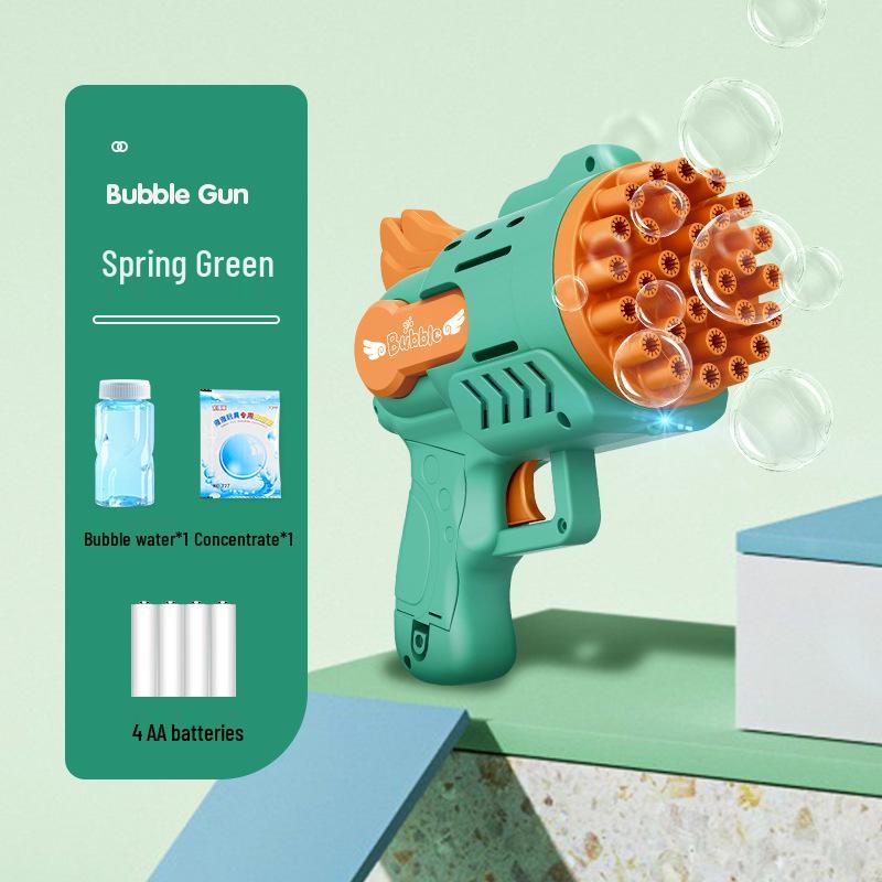 Cross 29-Hole Airplane Bubble Machine Kids' Toy - Multi-Hole Gatling Bubble Gun with Lights