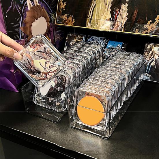 Storage Box High-Transparent Acrylic Sealing Badge Display Case Dust-Proof Moisture-Proof Badge Holder for 58-75 Mm Badges