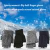 1 Pair Knitted Top Cycling Gloves Adjustable Half Finger Full Finger Winter Outdoor Hiking Warm Cotton Mittens