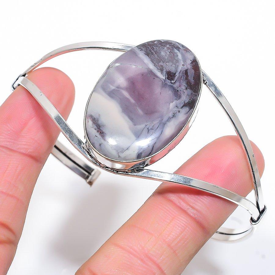 

Porcelain Jasper Gemstone Handmade Cuff Jewelry Bangle Adjustable SR-10770