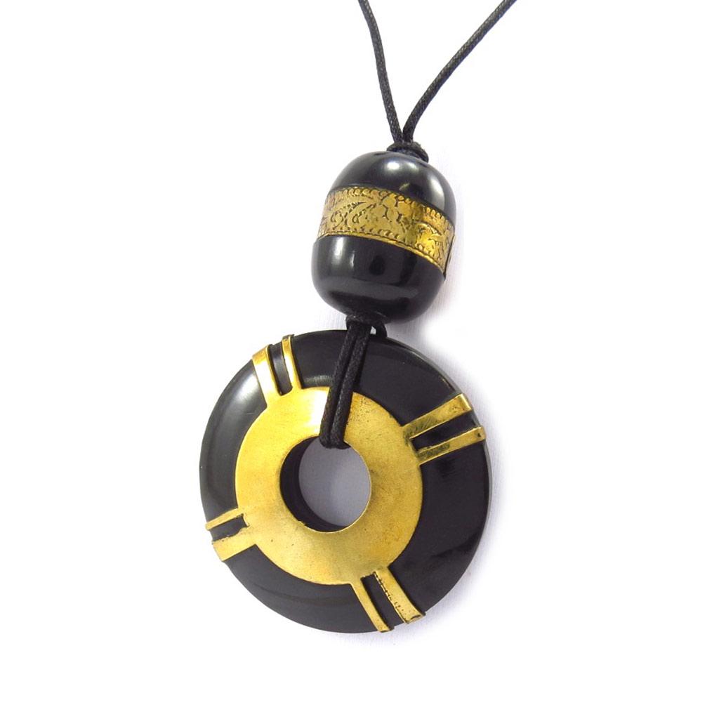 Les Trésors De Lily [K2819] - Collier 'Kilimanjaro' noir doré