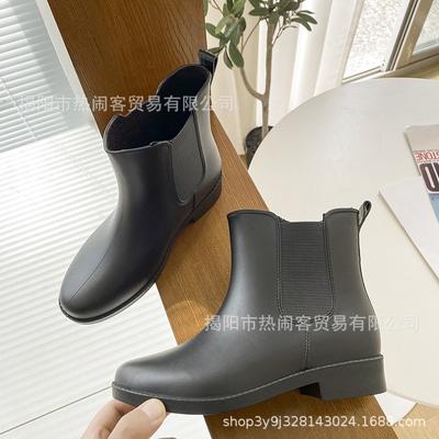 Damen Gummistiefel mittellang rutschfest Watschuhe Regenstiefel wasserdicht Kurzstiefel Mode Gummischuhe Urbane Damen Wasserschuhe Wasserstiefel